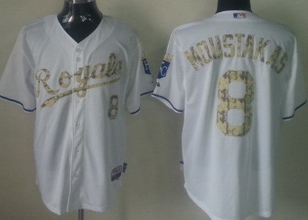 Mike Moustakas Kansas City Royals white Camo jersey