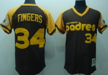 Rollie Fingers San Diego Padres brown Throwback jersey