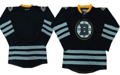 Custom Boston Bruins black jersey