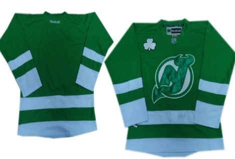 New Blank St. Patrick's Day New Jersey Devils green jersey