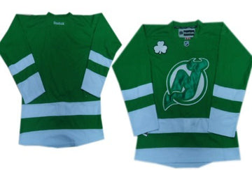 New Blank St. Patrick's Day New Jersey Devils green jersey