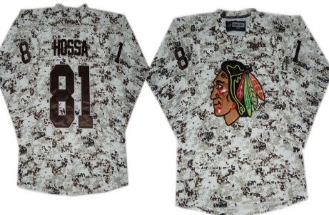 Marian Hossa Chicago Blackhawks white Camo jersey