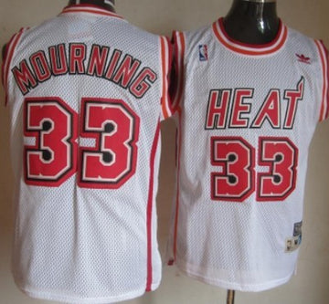 Alonzo Mourning Miami Heat white Throwback jersey
