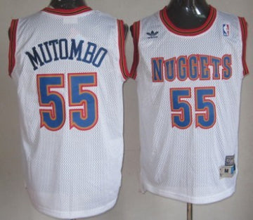 Dikembe Mutombo Denver Nuggets white Throwback jersey