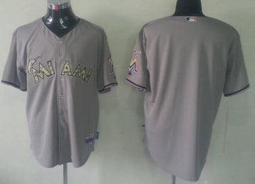 Custom Miami Marlins gray Camo jersey
