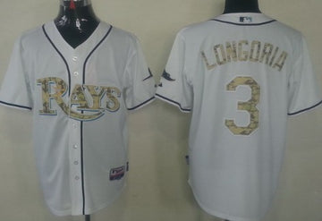 Evan Longoria Tampa Bay Rays white Camo jersey