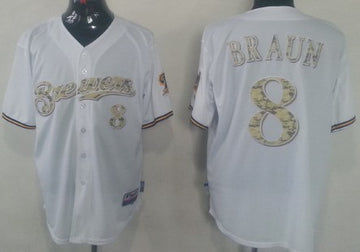 Ryan Braun Milwaukee Brewers white Camo jersey