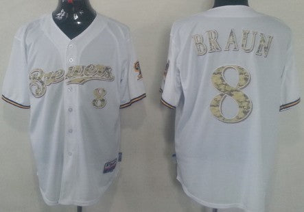 Ryan Braun Milwaukee Brewers white Camo jersey