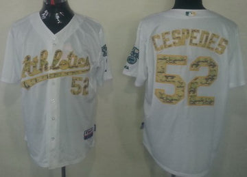 Yoenis Cespedes Oakland Athletics white Camo jersey