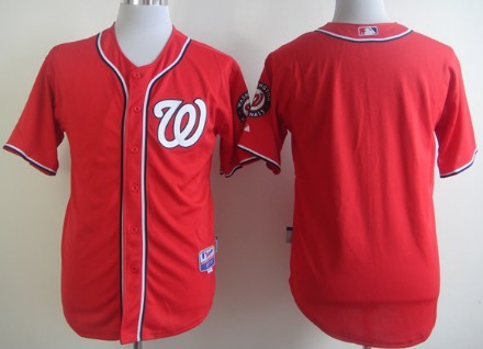 Custom Washington Nationals red jersey