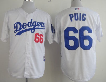 Yasiel Puig Los Angeles Dodgers white jersey