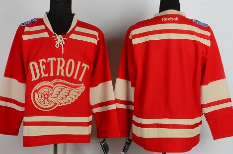 Custom Detroit Red Wings red Winter Classic jersey