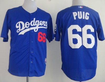 Yasiel Puig Los Angeles Dodgers blue jersey