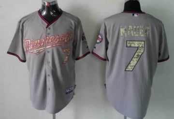 Joe Mauer Minnesota Twins gray Camo jersey
