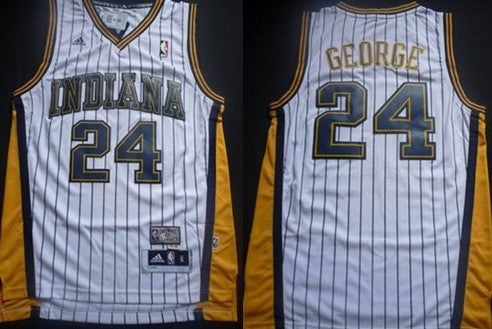 Paul George Indiana Pacers white Throwback jersey