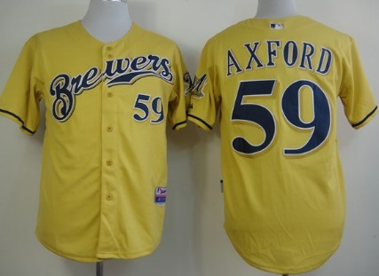 John Axford Milwaukee Brewers yellow jersey