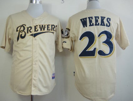 Rickie Weeks Milwaukee Brewers cream jersey
