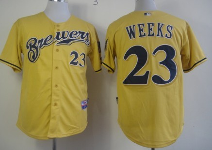Rickie Weeks Milwaukee Brewers yellow jersey