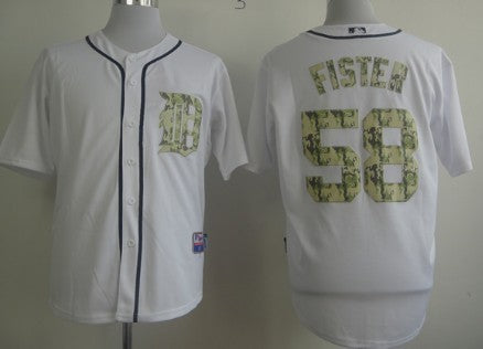 Doug Fister Detroit Tigers white Camo jersey