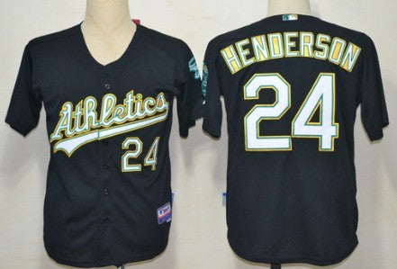 Rickey Henderson Oakland Athletics black jersey