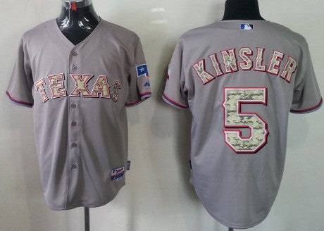 Ian Kinsler Texas Rangers gray Camo jersey