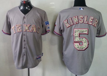 Ian Kinsler Texas Rangers gray Camo jersey