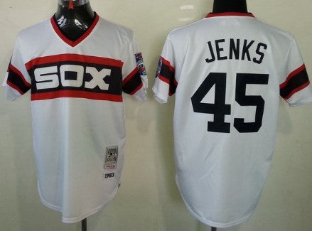 Bobby Jenks Chicago White Sox white Throwback jersey