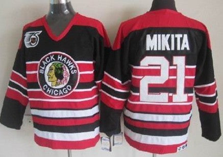 Stan Mikita Chicago Blackhawks black Throwback jersey