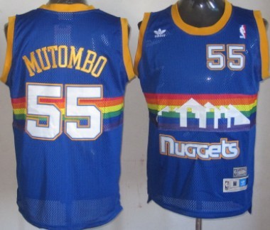 Dikembe Mutombo Denver Nuggets blue Throwback jersey
