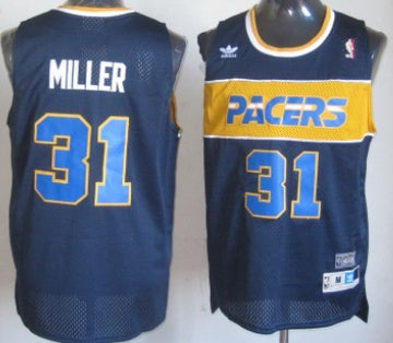 Reggie Miller Hardwood Indiana Pacers navy Throwback jersey