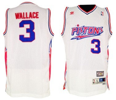 Ben Wallace Detroit Pistons white Throwback jersey