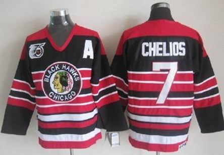 Chris Chelios Chicago Blackhawks black Throwback jersey