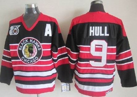 Bobby Hull Chicago Blackhawks black Throwback jersey