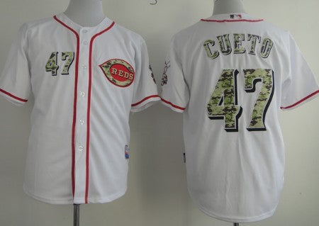 Johnny Cueto Cincinnati Reds white Camo jersey