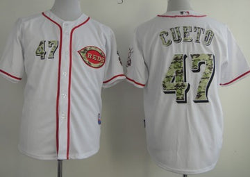 Johnny Cueto Cincinnati Reds white Camo jersey