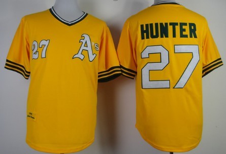 Catfish Hunter Oakland Athletics yellow Throwback jersey