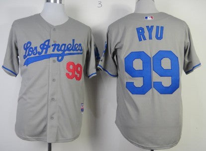 Hyun-Jin Ryu Los Angeles Dodgers gray jersey