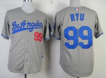 Hyun-Jin Ryu Los Angeles Dodgers gray jersey