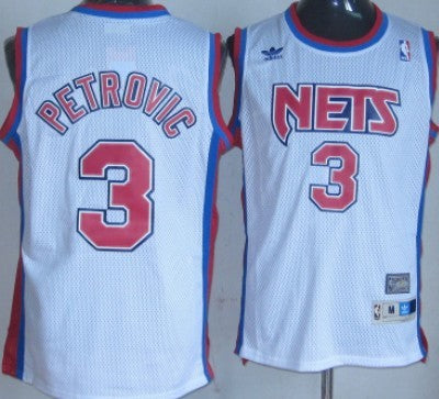 New Drazen Petrovic Brooklyn Nets white Throwback jersey