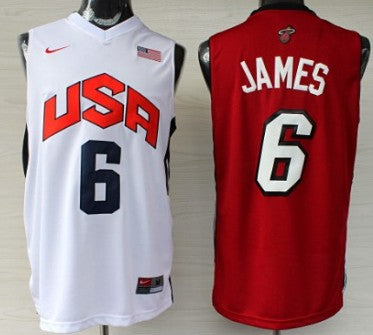 Team USA LeBron James Revolution Miami Heat white jersey