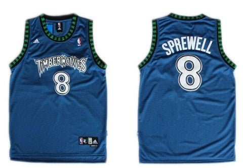 Latrell Sprewell Minnesota Timberwolves blue jersey