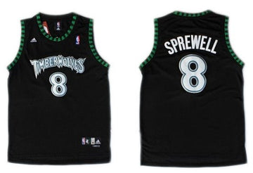 Latrell Sprewell Minnesota Timberwolves black jersey