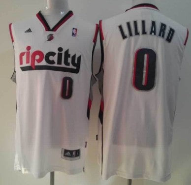 Damian Lillard Rip Portland Trail Blazers white jersey