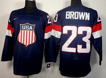 Dustin Brown Team USA Hockey navy jersey