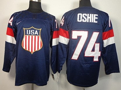 T.J. Oshie Team USA Hockey navy jersey