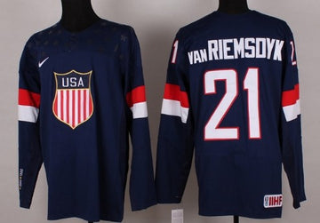 James van Riemsdyk Team USA Hockey navy jersey