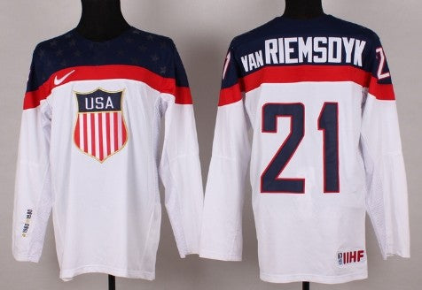 James van Riemsdyk Team USA Hockey white jersey