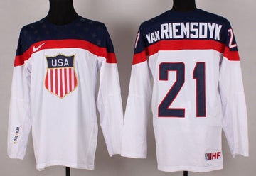 James van Riemsdyk Team USA Hockey white jersey