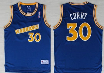 Stephen Curry Golden State Warriors blue Throwback jersey