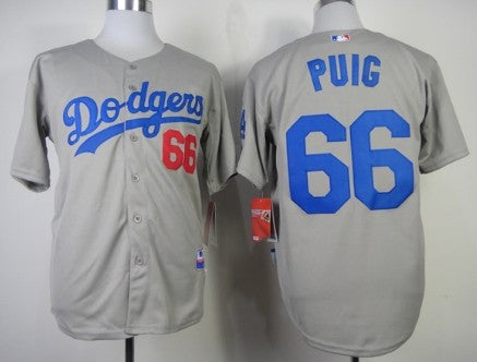 Yasiel Puig Los Angeles Dodgers gray jersey